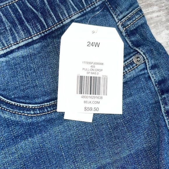 Wonderly High Rise Pull On Skinny Crop Jeans Size 24W NWT - Picture 2 of 6